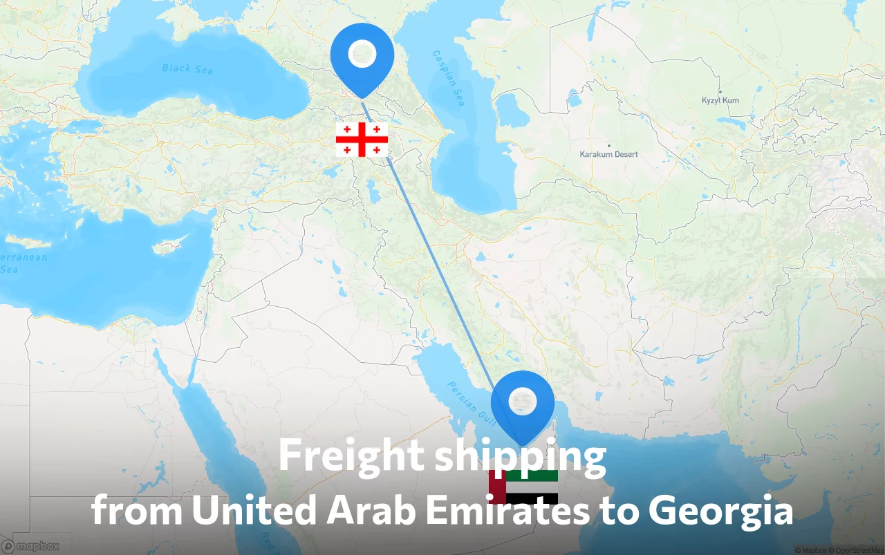 Shipping route from United Arab Emirates to Georgia