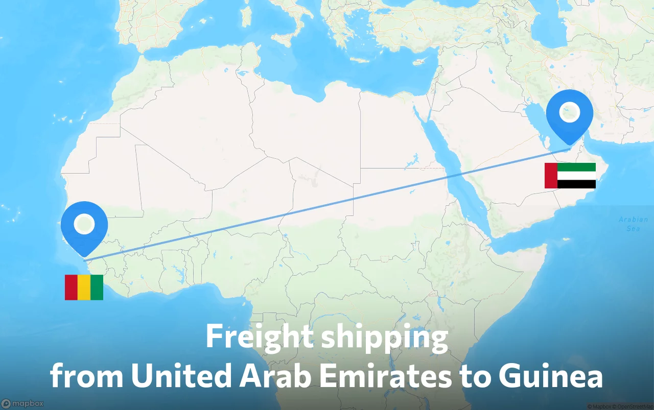 Shipping route from United Arab Emirates to Guinea