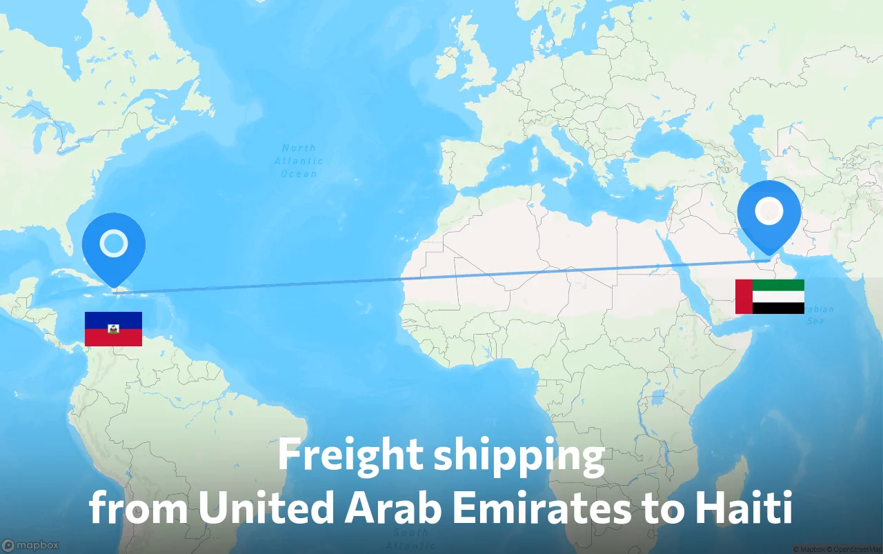Shipping route from United Arab Emirates to Haiti