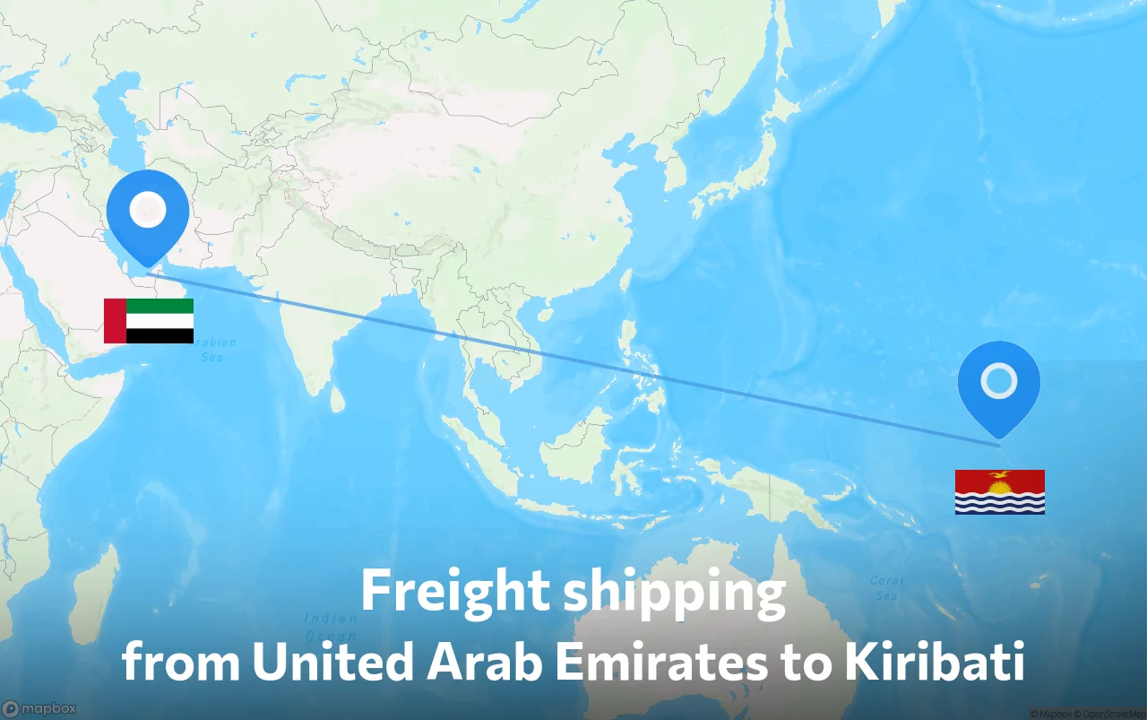 Shipping route from United Arab Emirates to Kiribati