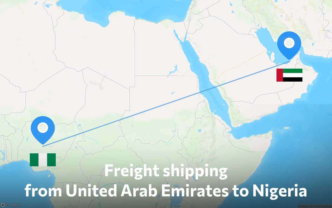 Shipping route from United Arab Emirates to Nigeria