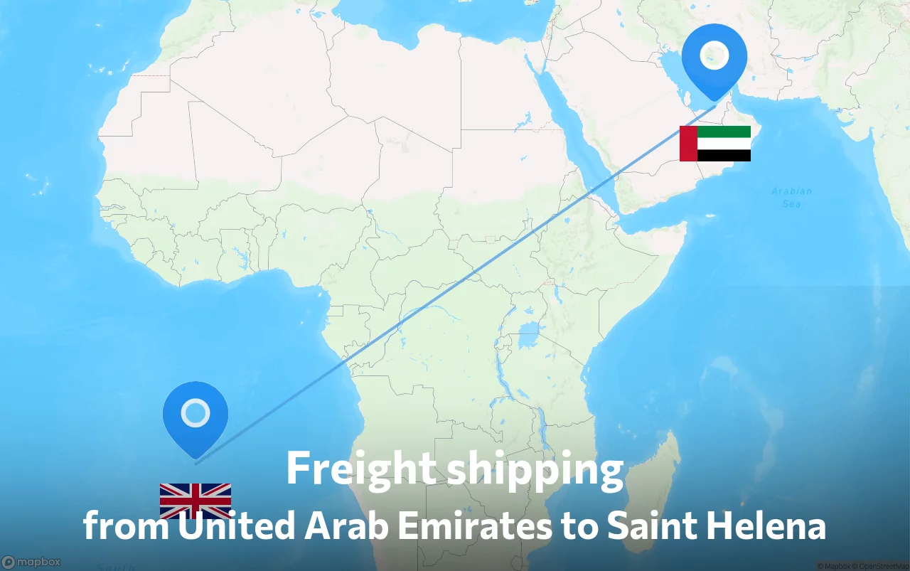 Shipping route from United Arab Emirates to Saint Helena