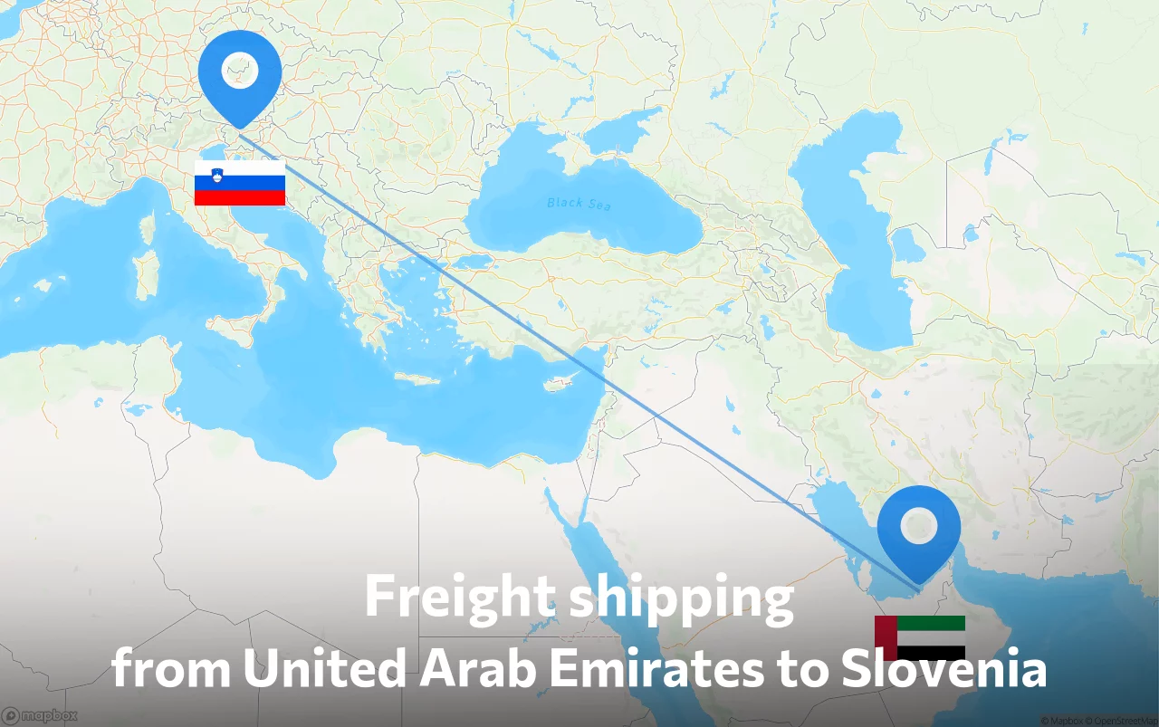 Shipping route from United Arab Emirates to Slovenia