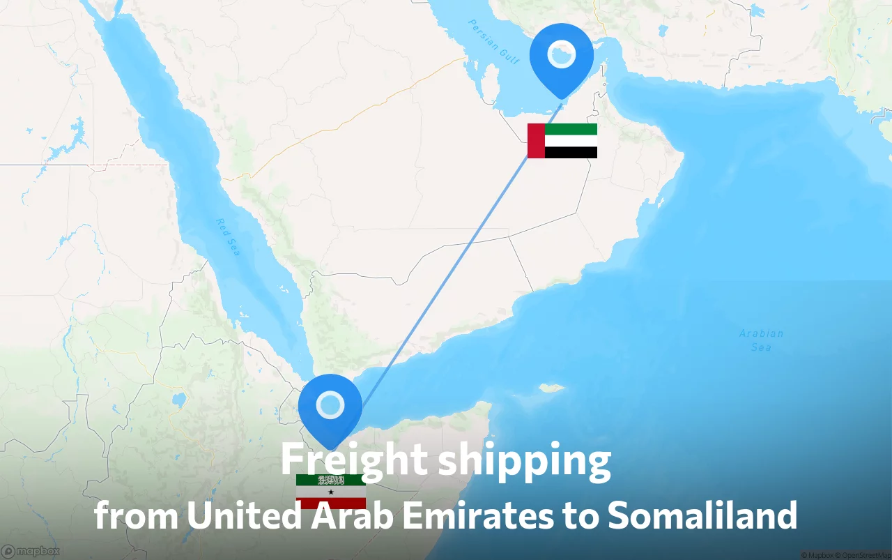 Shipping route from United Arab Emirates to Somaliland