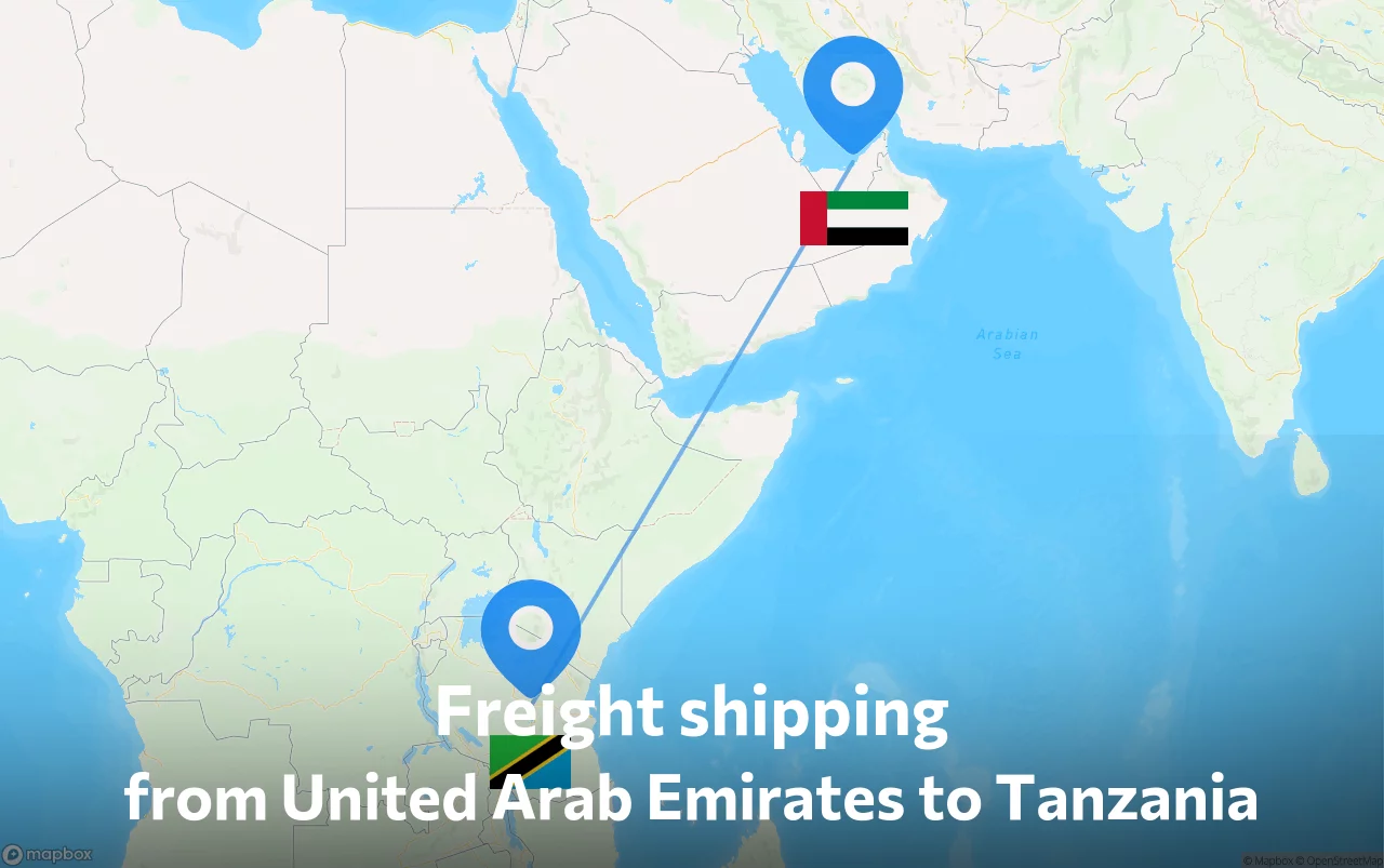 Shipping route from United Arab Emirates to Tanzania