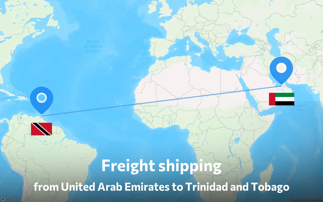 Shipping route from United Arab Emirates to Trinidad and Tobago