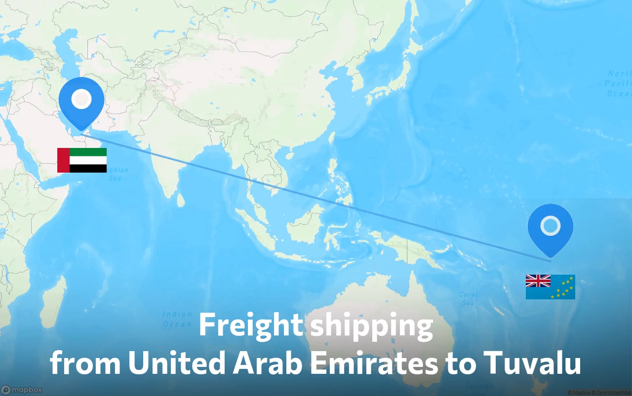 Shipping route from United Arab Emirates to Tuvalu