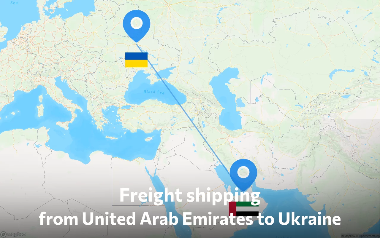 Shipping route from United Arab Emirates to Ukraine