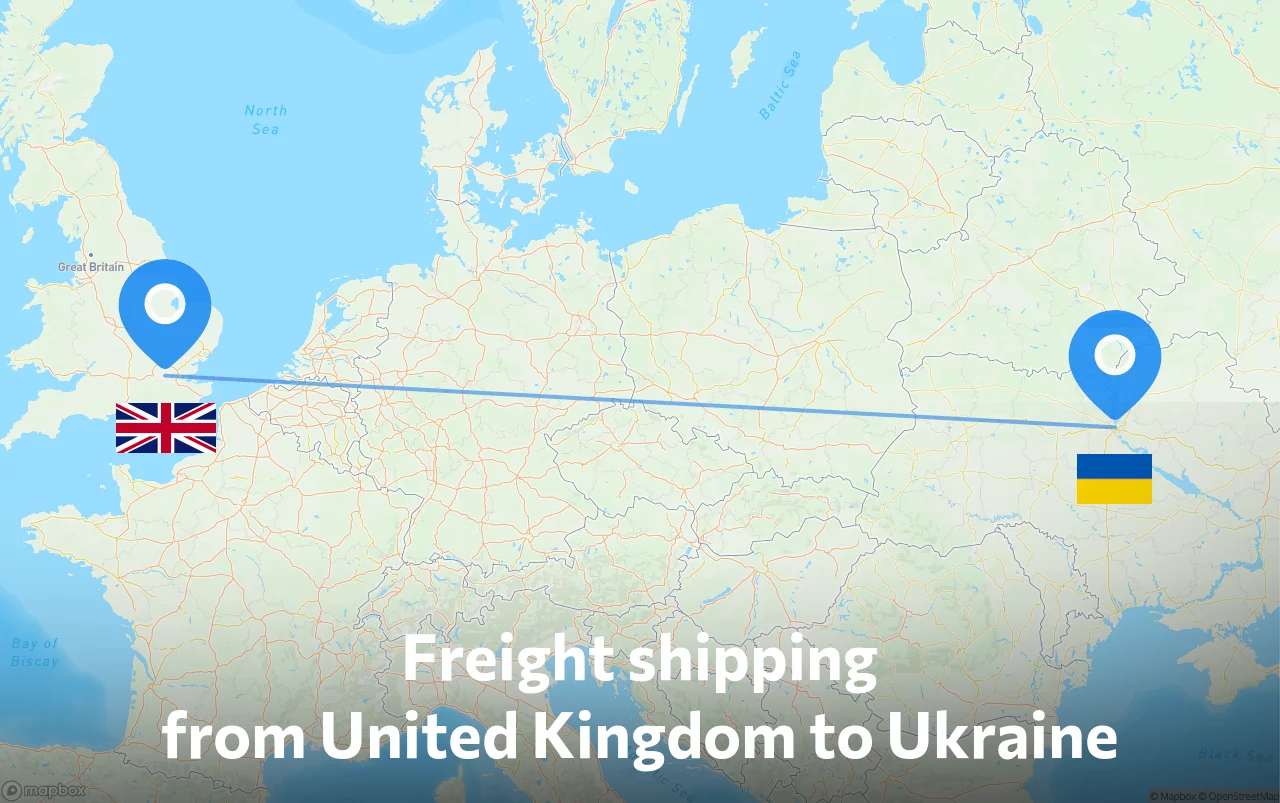 Shipping route from United Kingdom to Ukraine