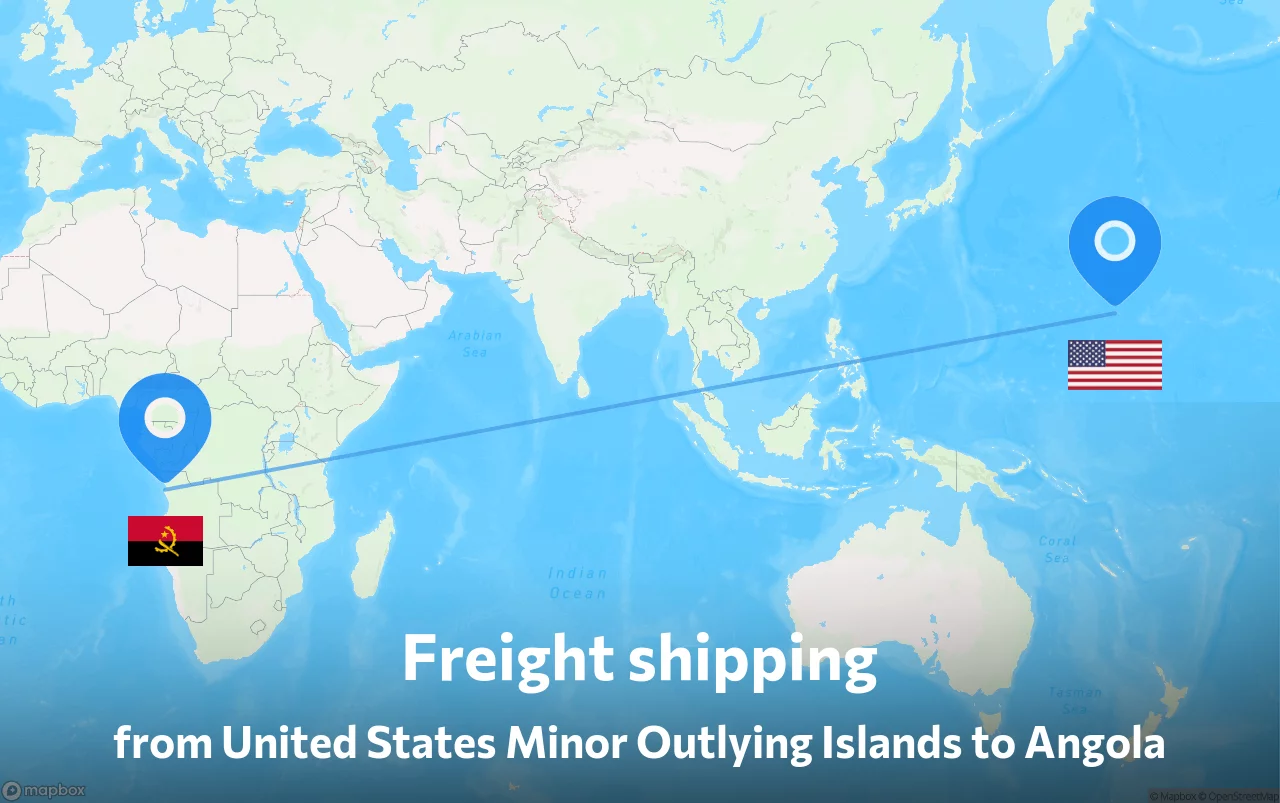 Shipping route from United States Minor Outlying Islands to Angola