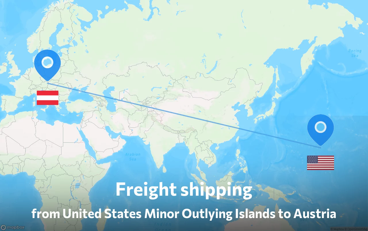 Shipping route from United States Minor Outlying Islands to Austria
