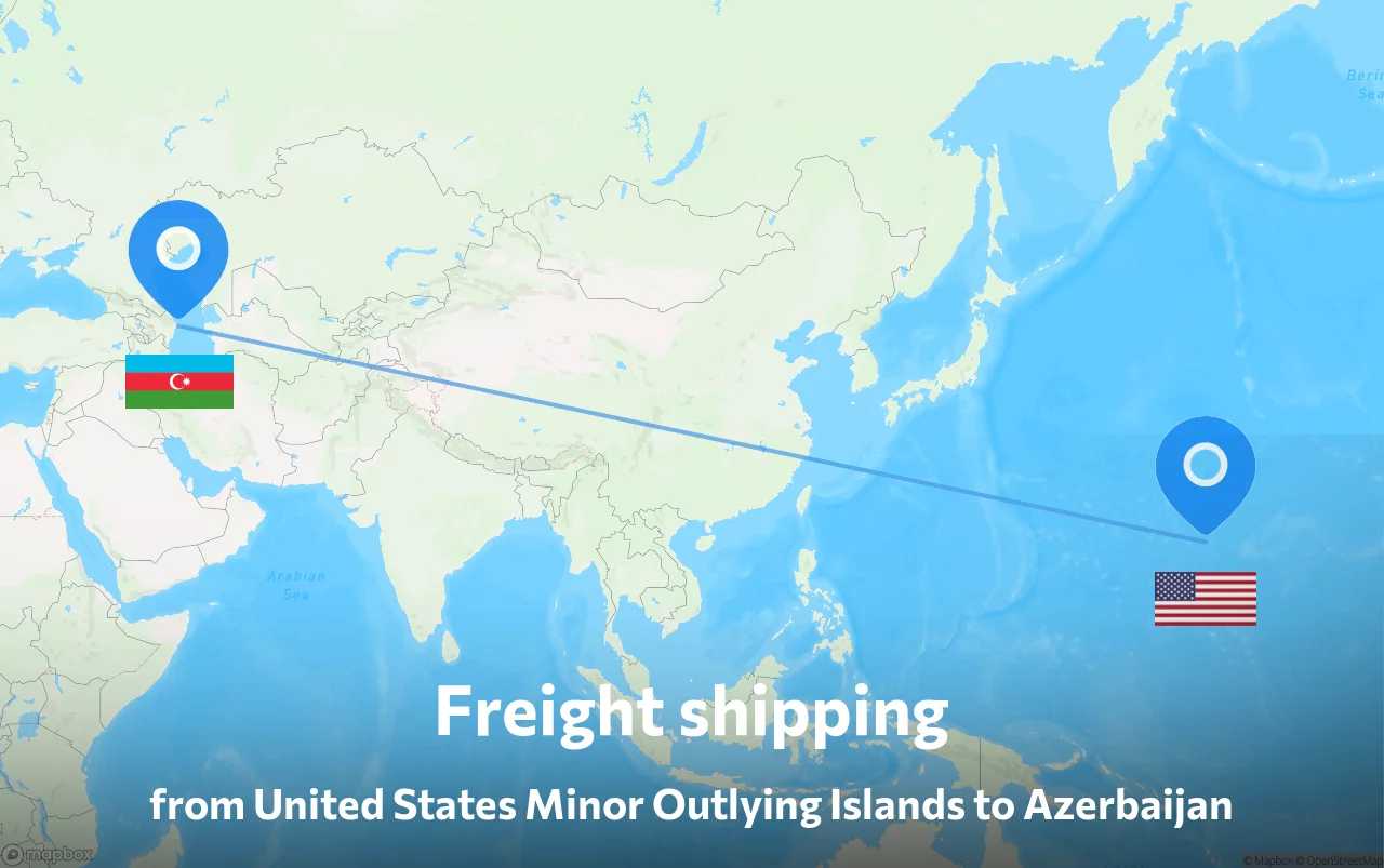Shipping route from United States Minor Outlying Islands to Azerbaijan