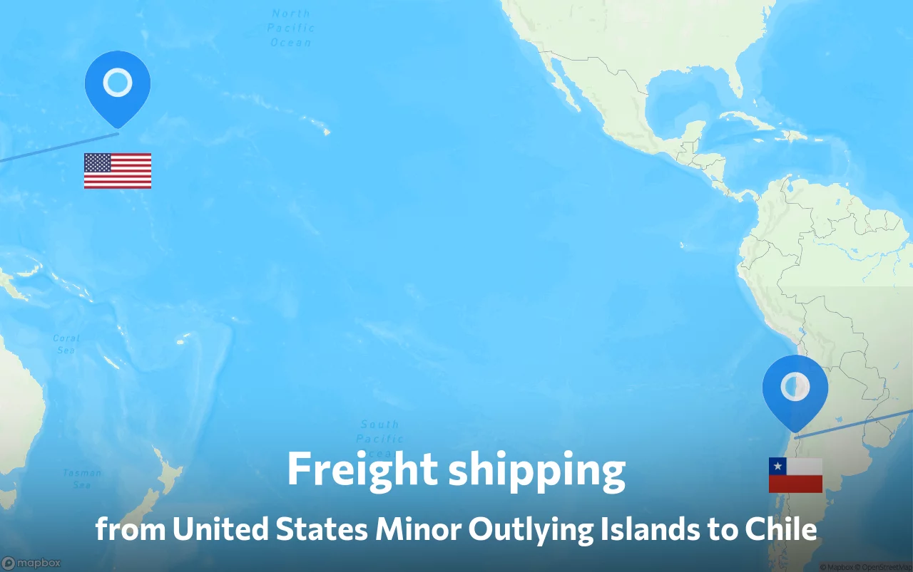Shipping route from United States Minor Outlying Islands to Chile
