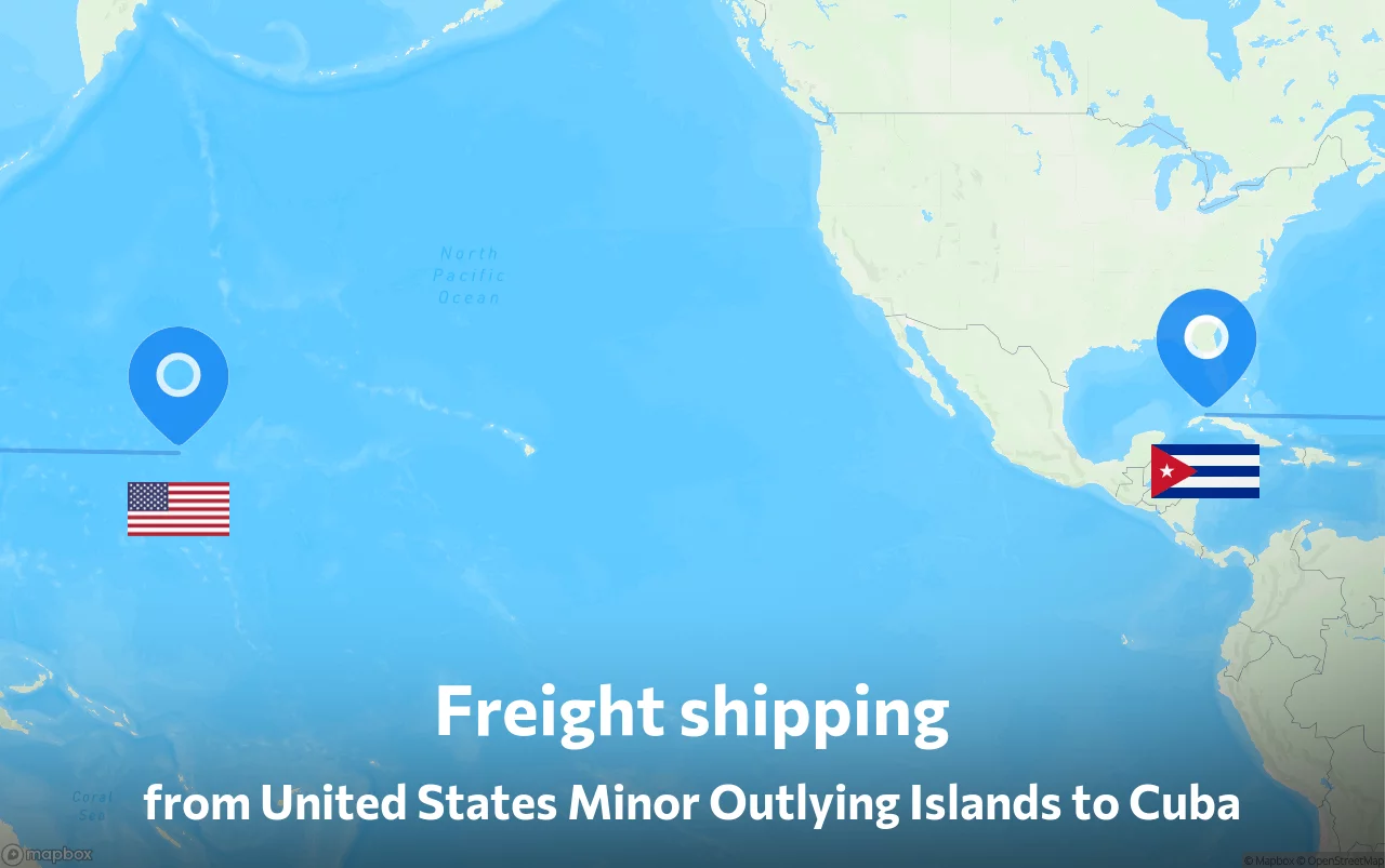 Shipping route from United States Minor Outlying Islands to Cuba