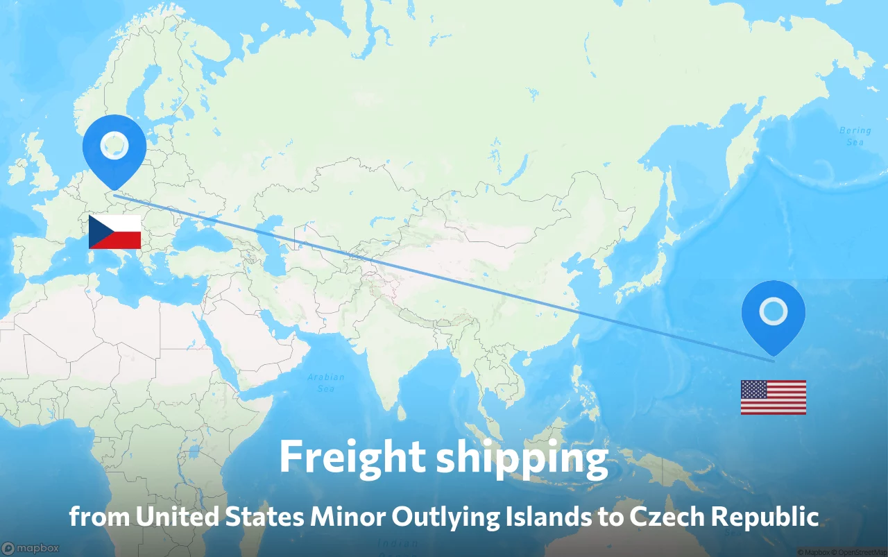 Shipping route from United States Minor Outlying Islands to Czech Republic