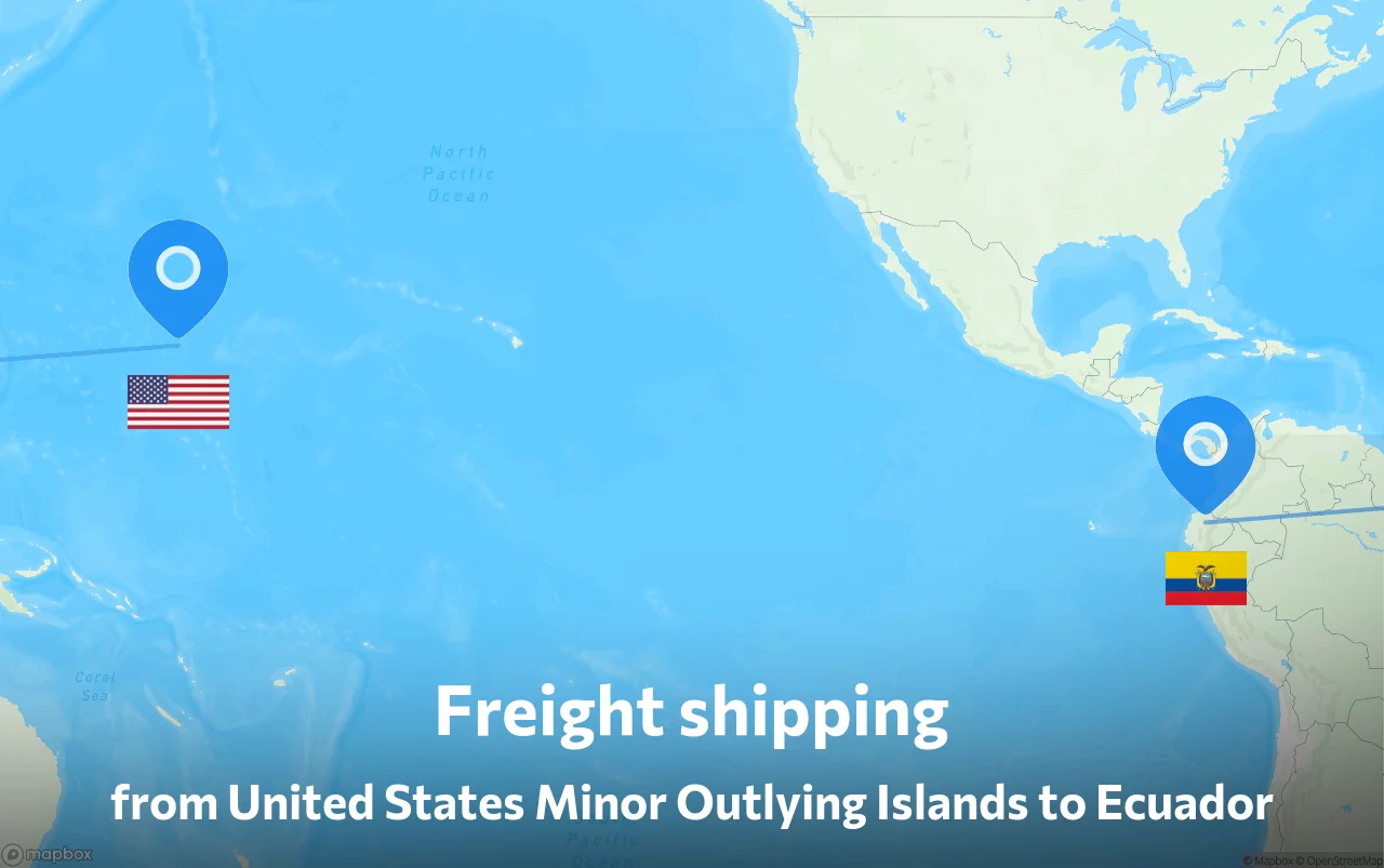 Shipping route from United States Minor Outlying Islands to Ecuador