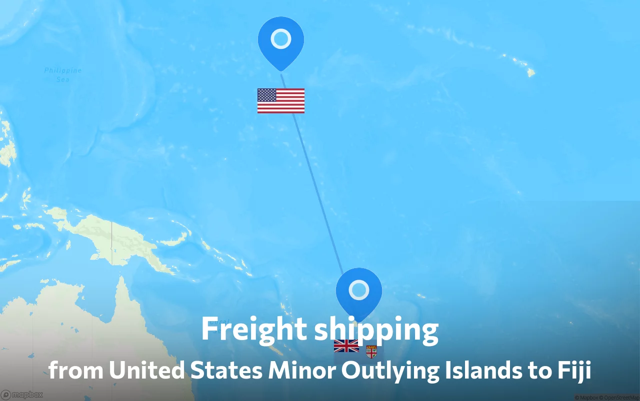 Shipping route from United States Minor Outlying Islands to Fiji