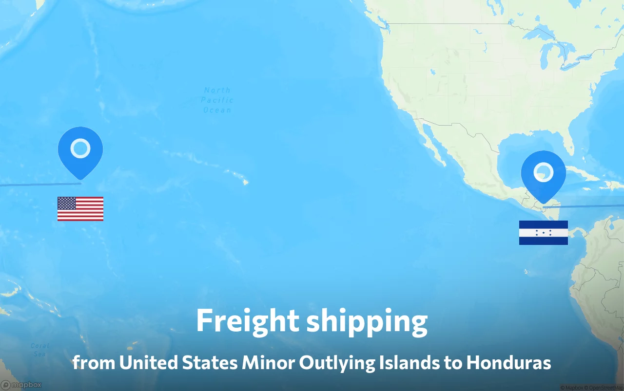 Shipping route from United States Minor Outlying Islands to Honduras