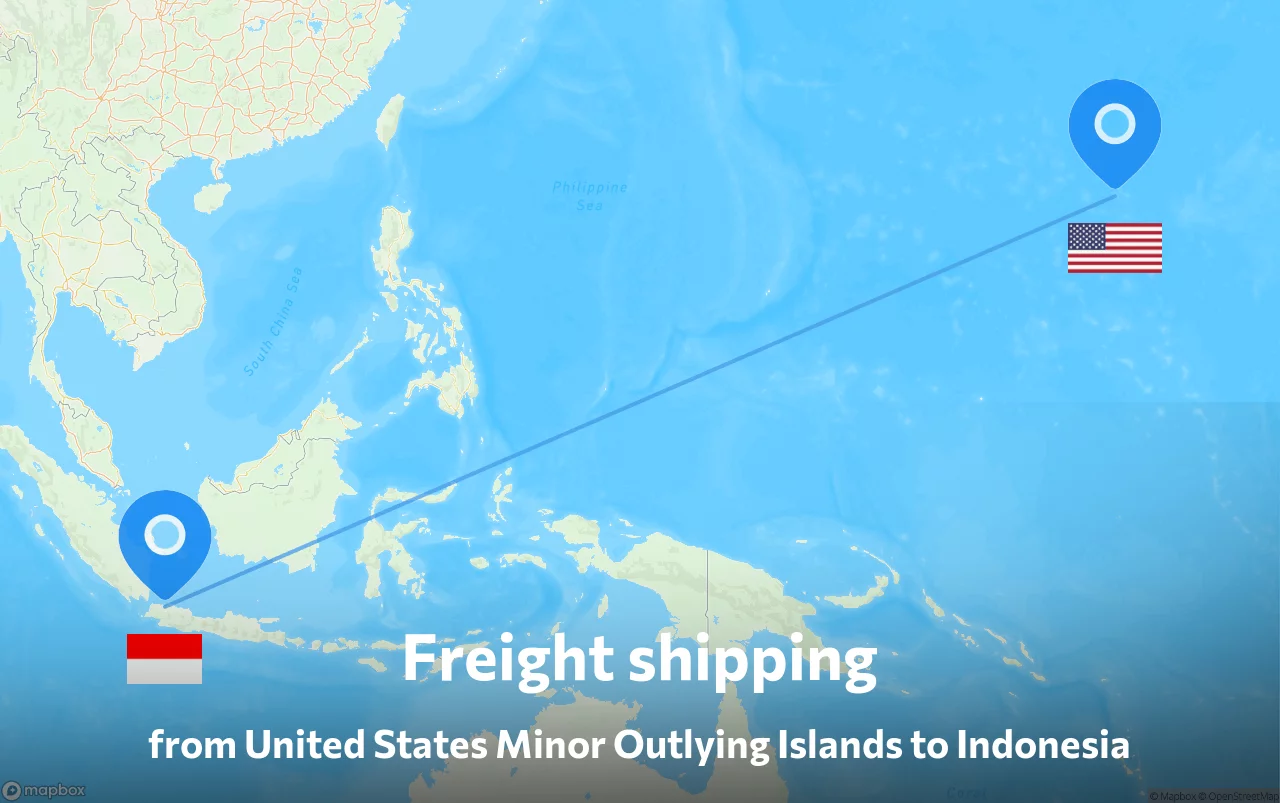 Shipping route from United States Minor Outlying Islands to Indonesia