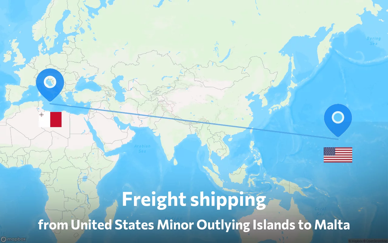 Shipping route from United States Minor Outlying Islands to Malta