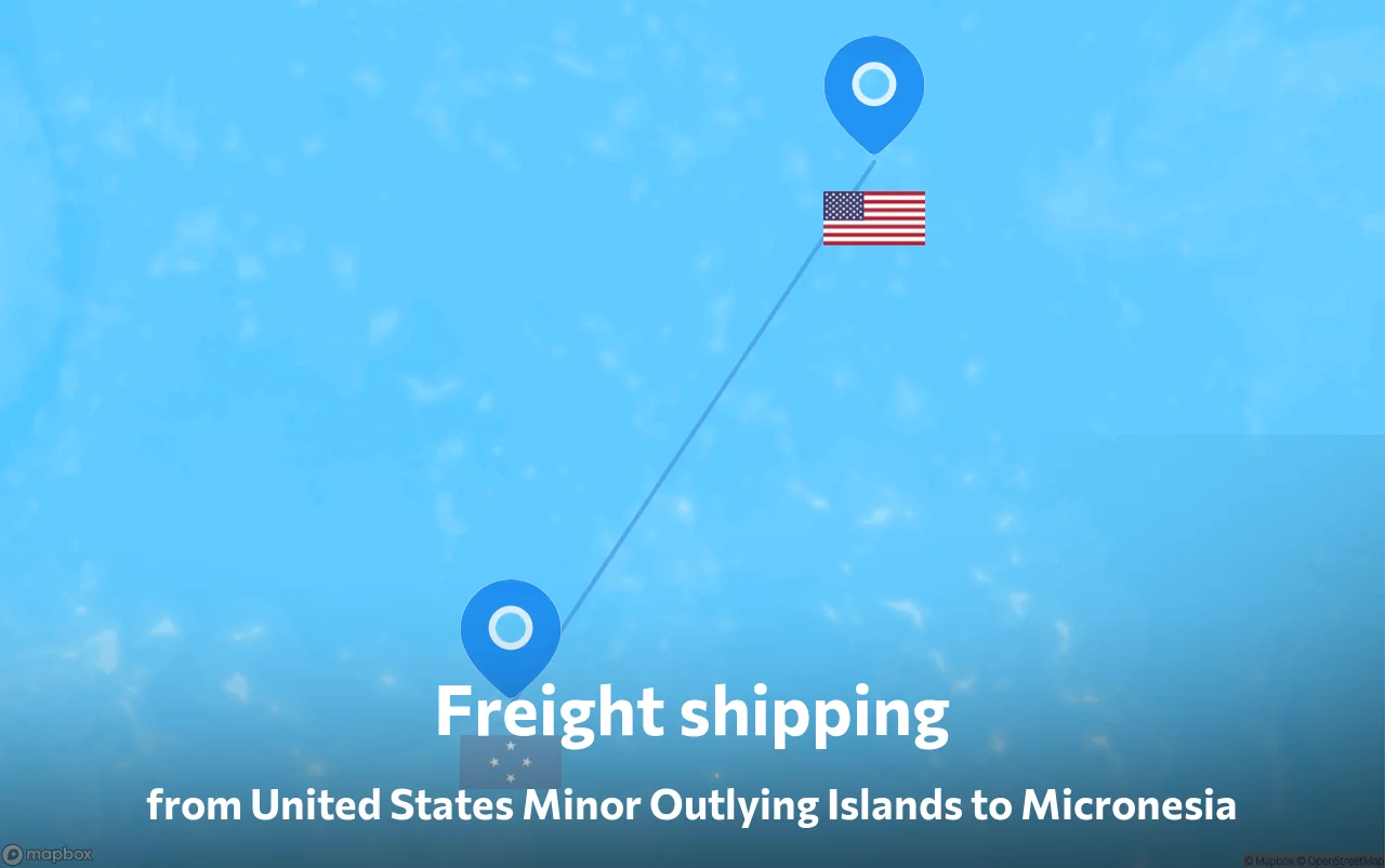 Shipping route from United States Minor Outlying Islands to Micronesia