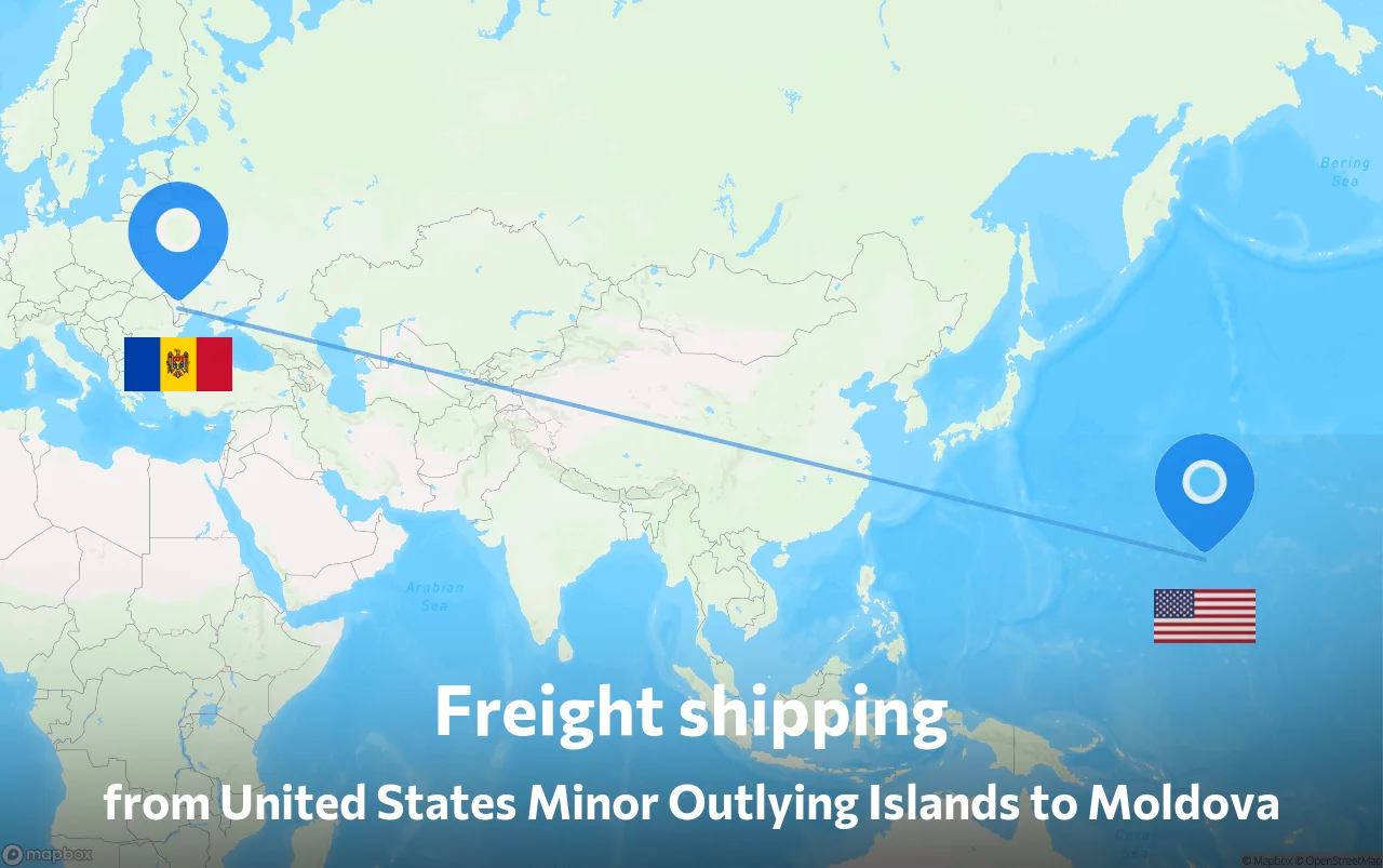 Shipping route from United States Minor Outlying Islands to Moldova