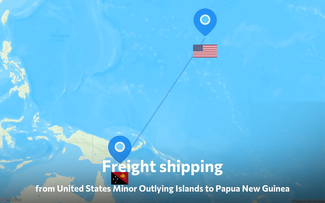 Shipping route from United States Minor Outlying Islands to Papua New Guinea
