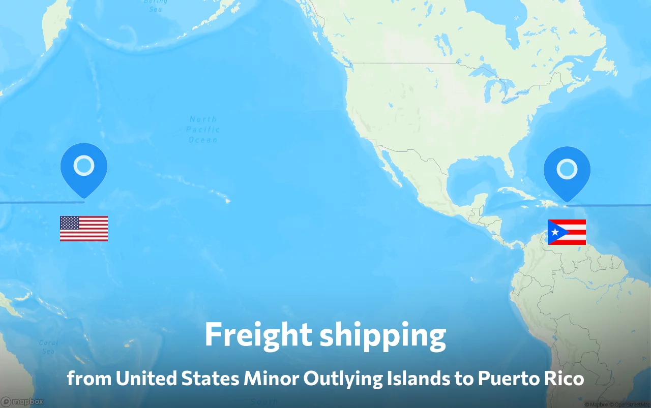 Shipping route from United States Minor Outlying Islands to Puerto Rico