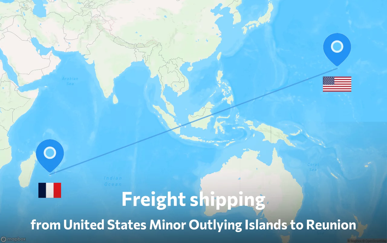 Shipping route from United States Minor Outlying Islands to Reunion