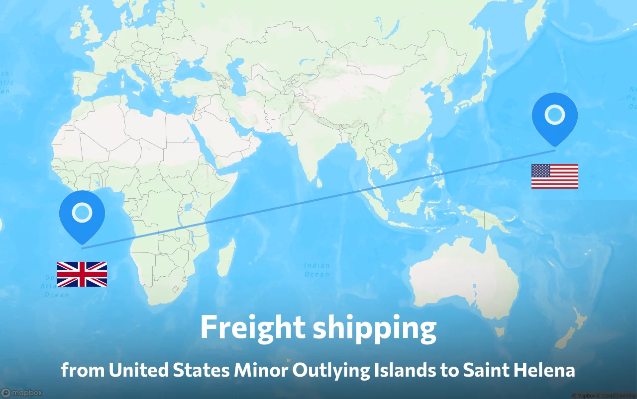 Shipping route from United States Minor Outlying Islands to Saint Helena