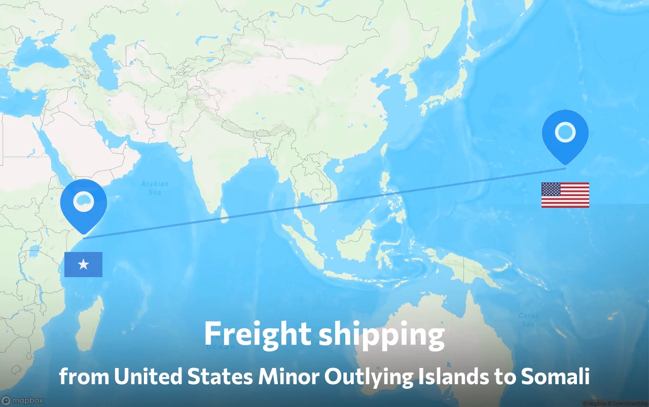 Shipping route from United States Minor Outlying Islands to Somali