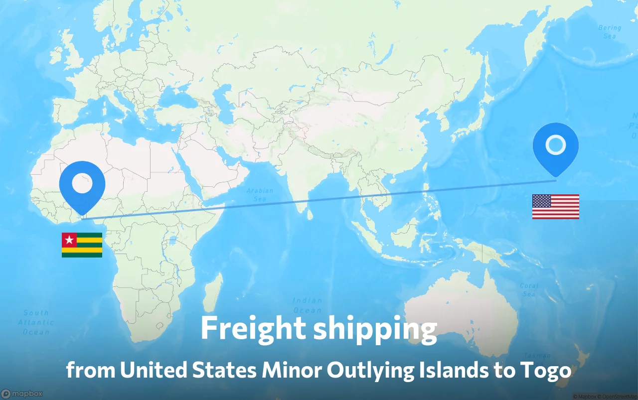 Shipping route from United States Minor Outlying Islands to Togo