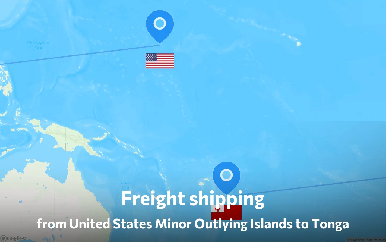 Shipping route from United States Minor Outlying Islands to Tonga