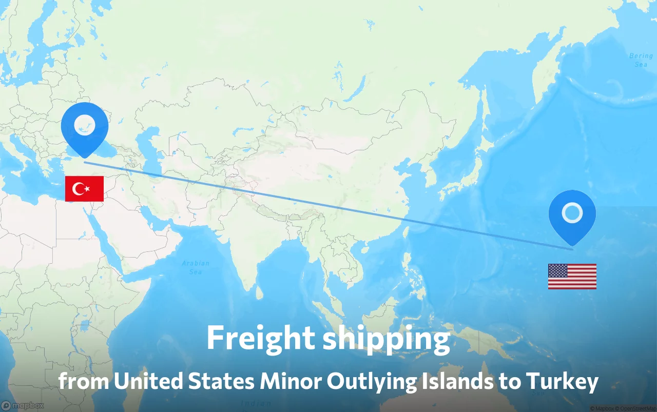 Shipping route from United States Minor Outlying Islands to Turkey
