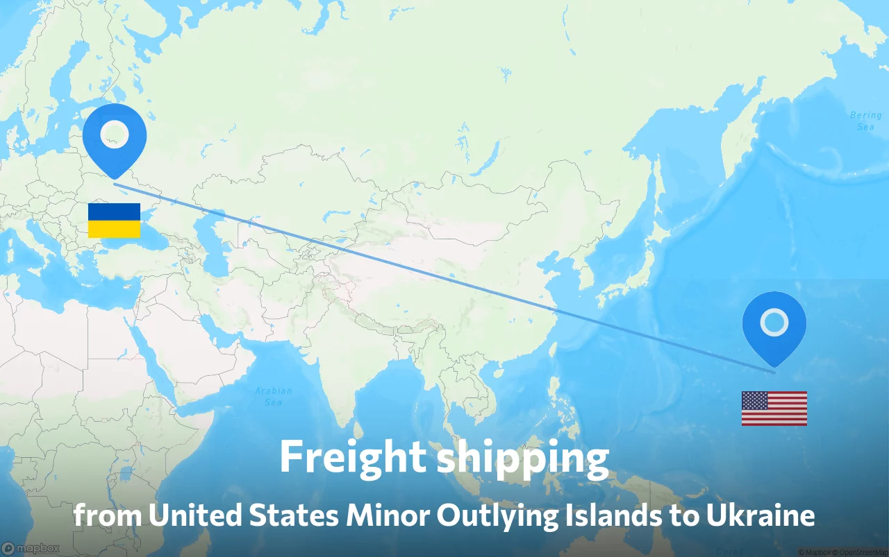 Shipping route from United States Minor Outlying Islands to Ukraine