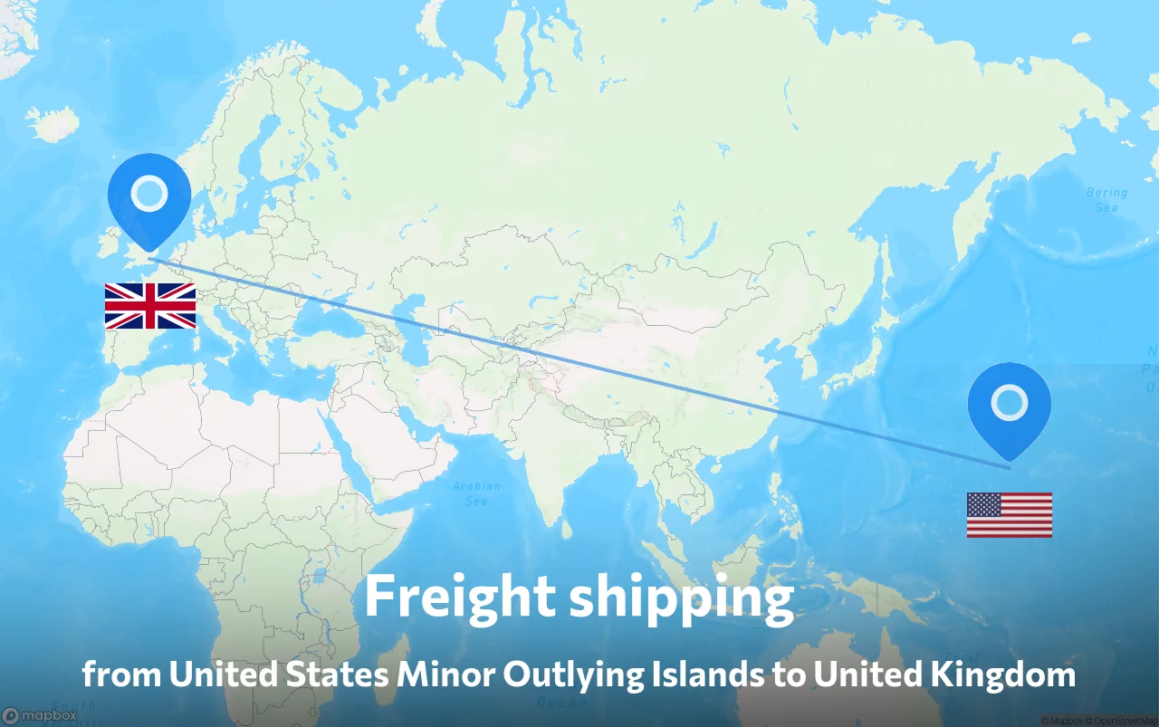 Shipping route from United States Minor Outlying Islands to United Kingdom