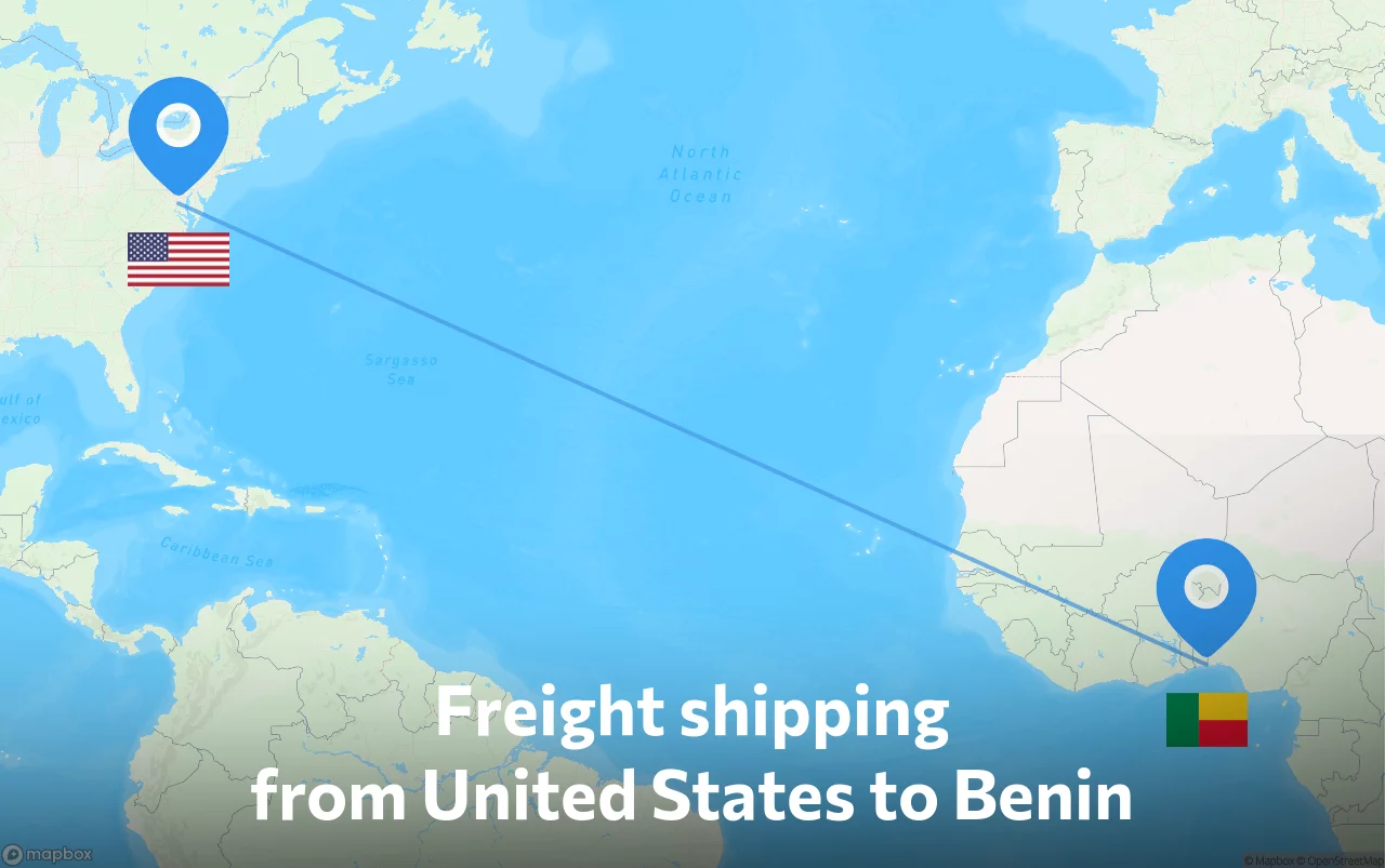Shipping route from United States to Benin