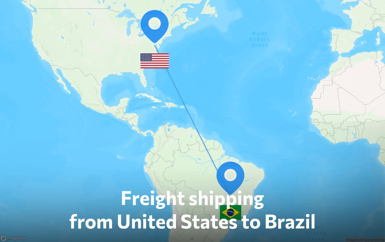 Shipping route from United States to Brazil