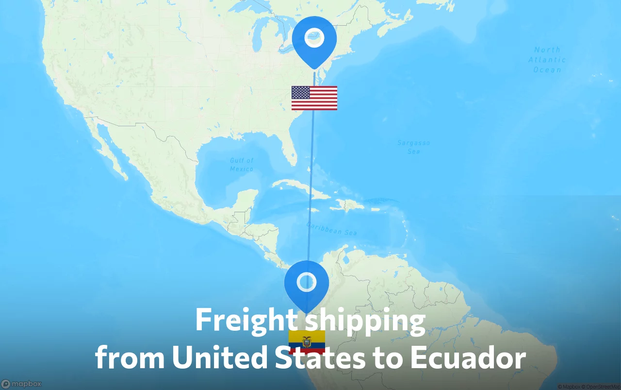 Shipping route from United States to Ecuador
