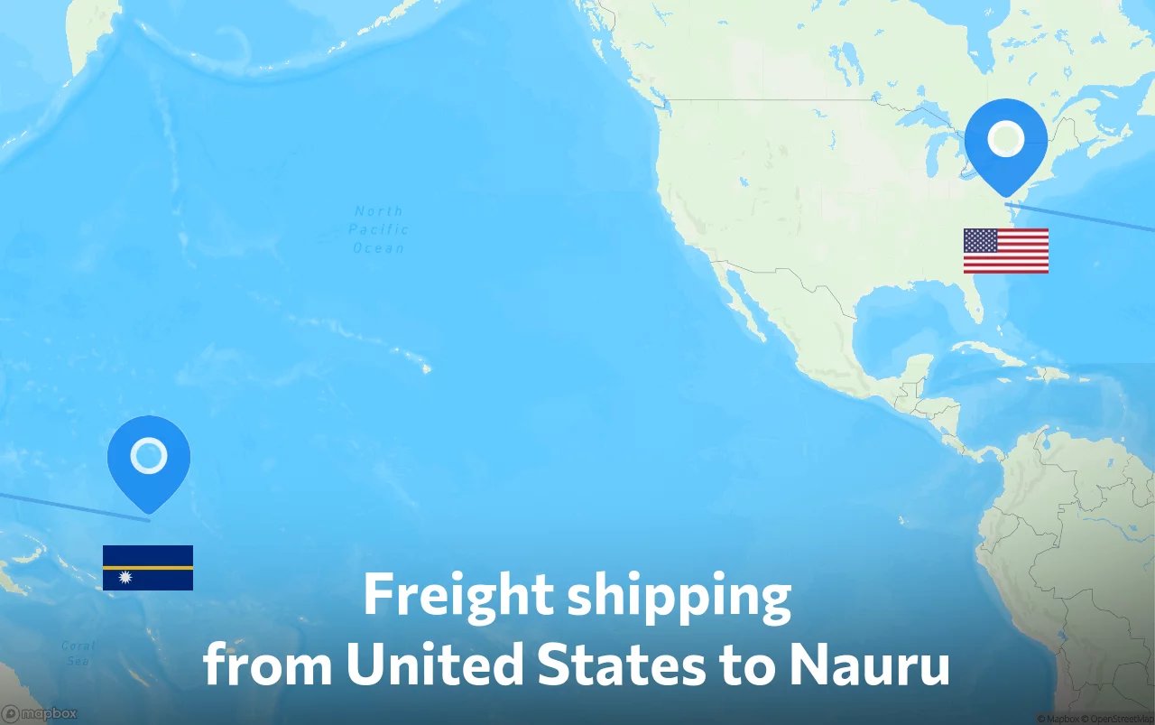 Shipping route from United States to Nauru