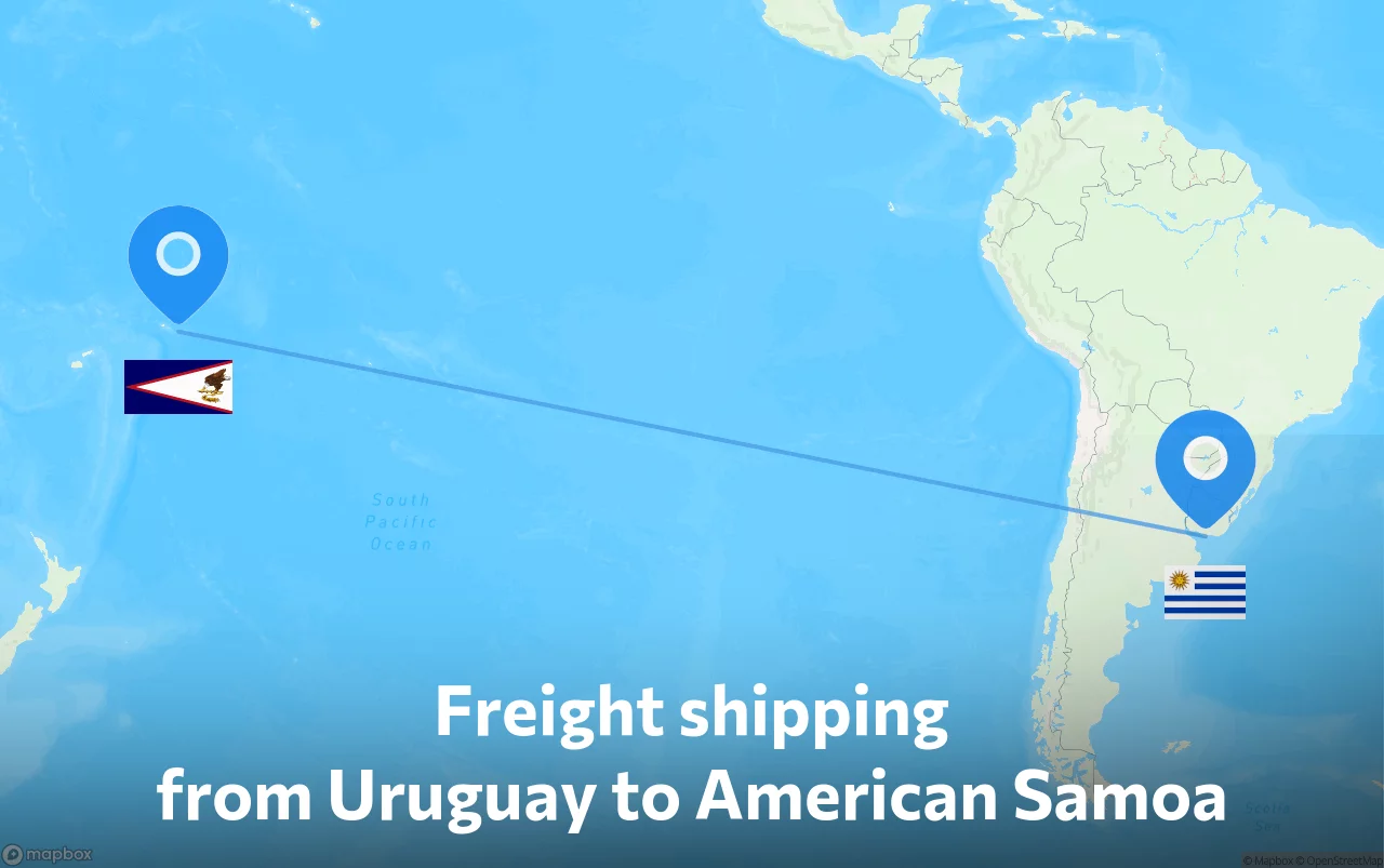 Shipping route from Uruguay to American Samoa
