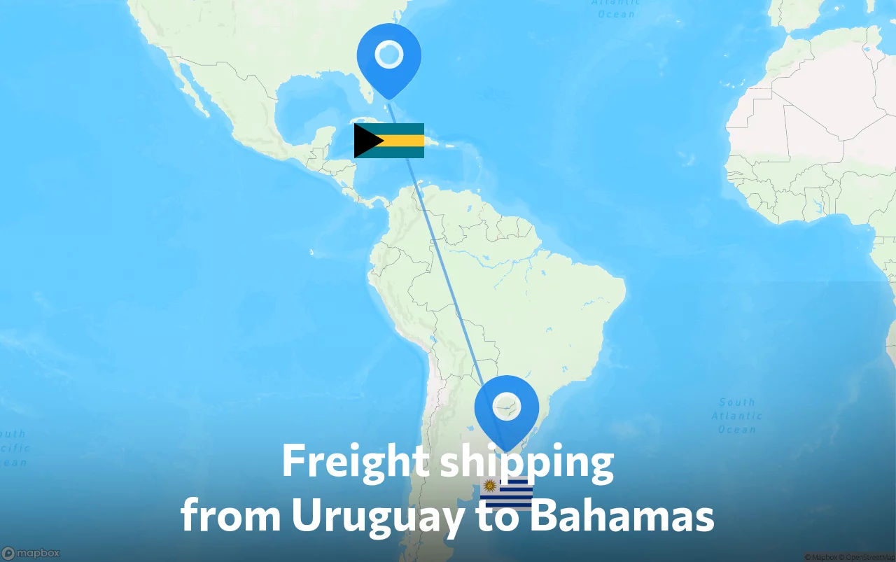Shipping route from Uruguay to Bahamas