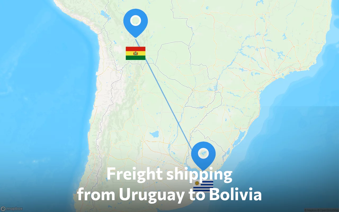 Shipping route from Uruguay to Bolivia