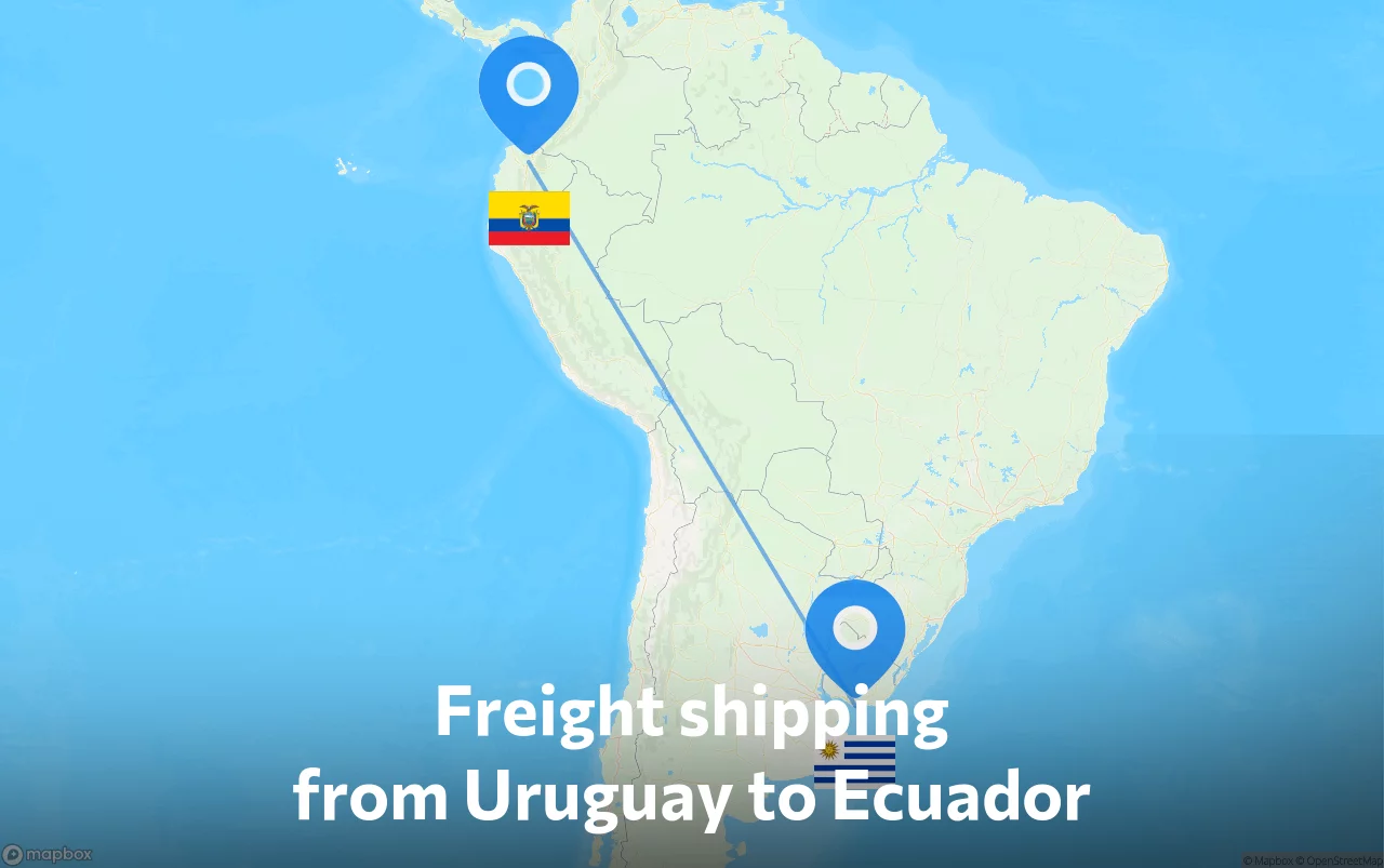 Shipping route from Uruguay to Ecuador