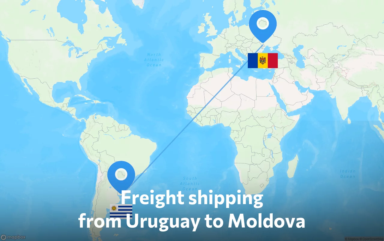 Shipping route from Uruguay to Moldova