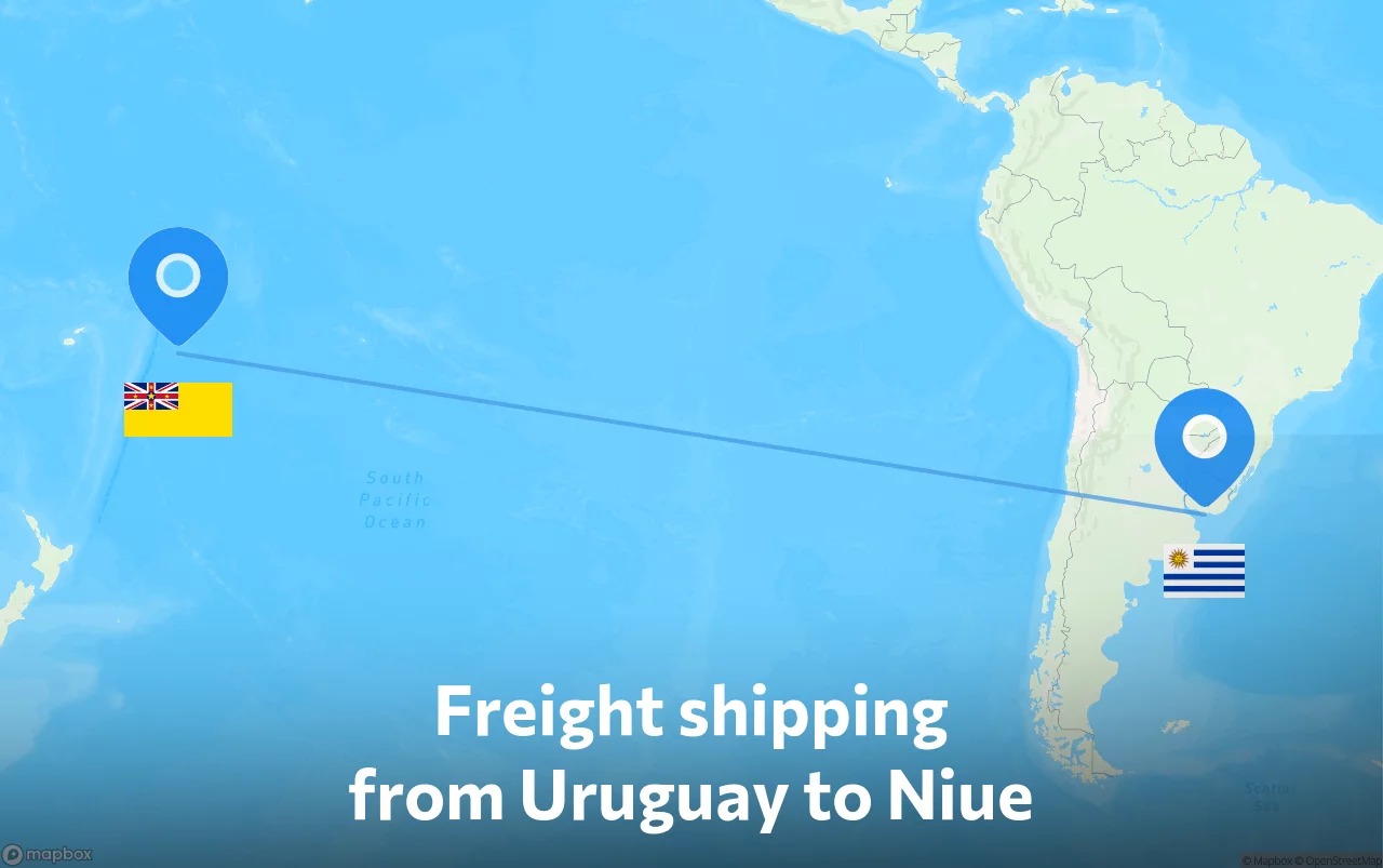 Shipping route from Uruguay to Niue