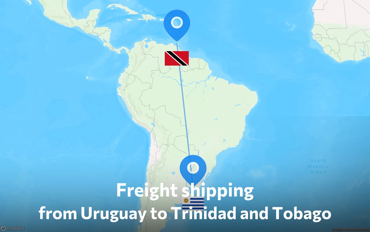 Shipping route from Uruguay to Trinidad and Tobago