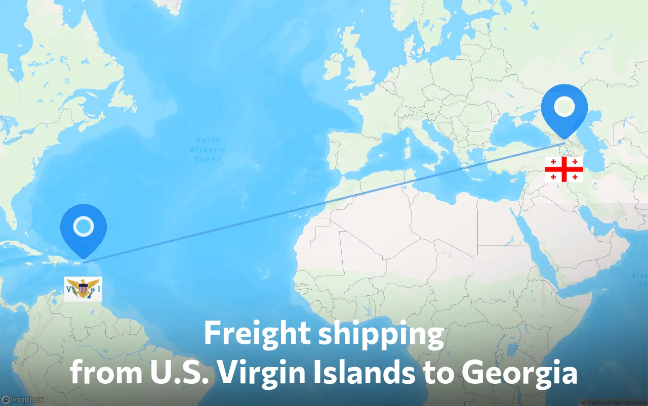 Shipping route from U.S. Virgin Islands to Georgia