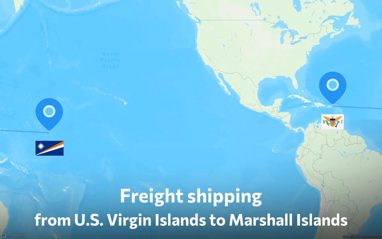 Shipping route from U.S. Virgin Islands to Marshall Islands