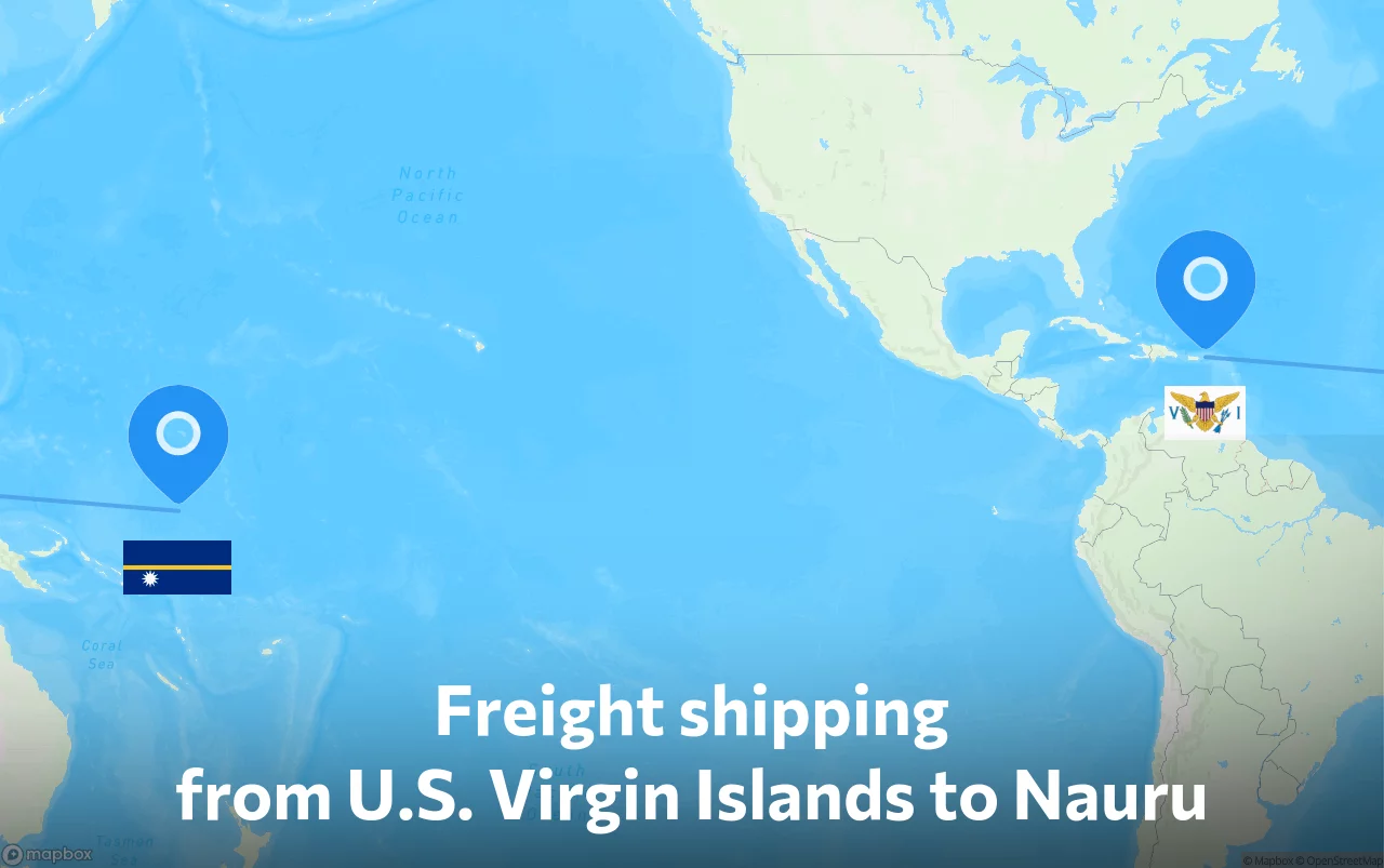 Shipping route from U.S. Virgin Islands to Nauru